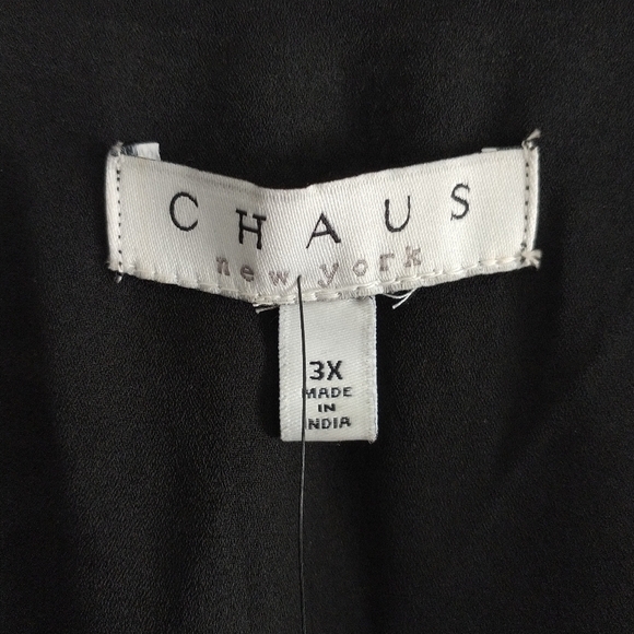 Chaus Long Sleeve Smocked Waist Black White Dress Plus Size 3X - Picture 5 of 13